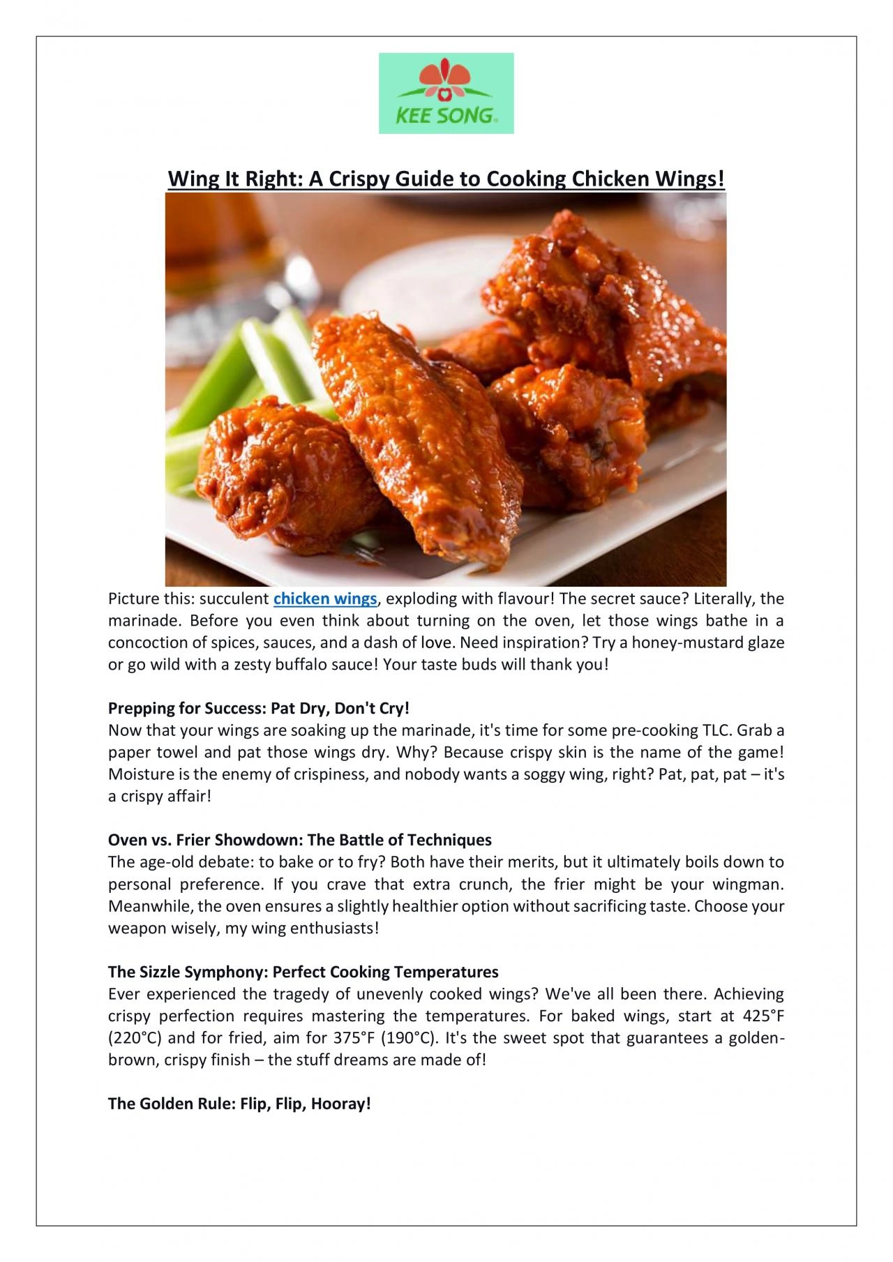 PDF-Premium Quality Chicken Wings Available at Kee Song Online