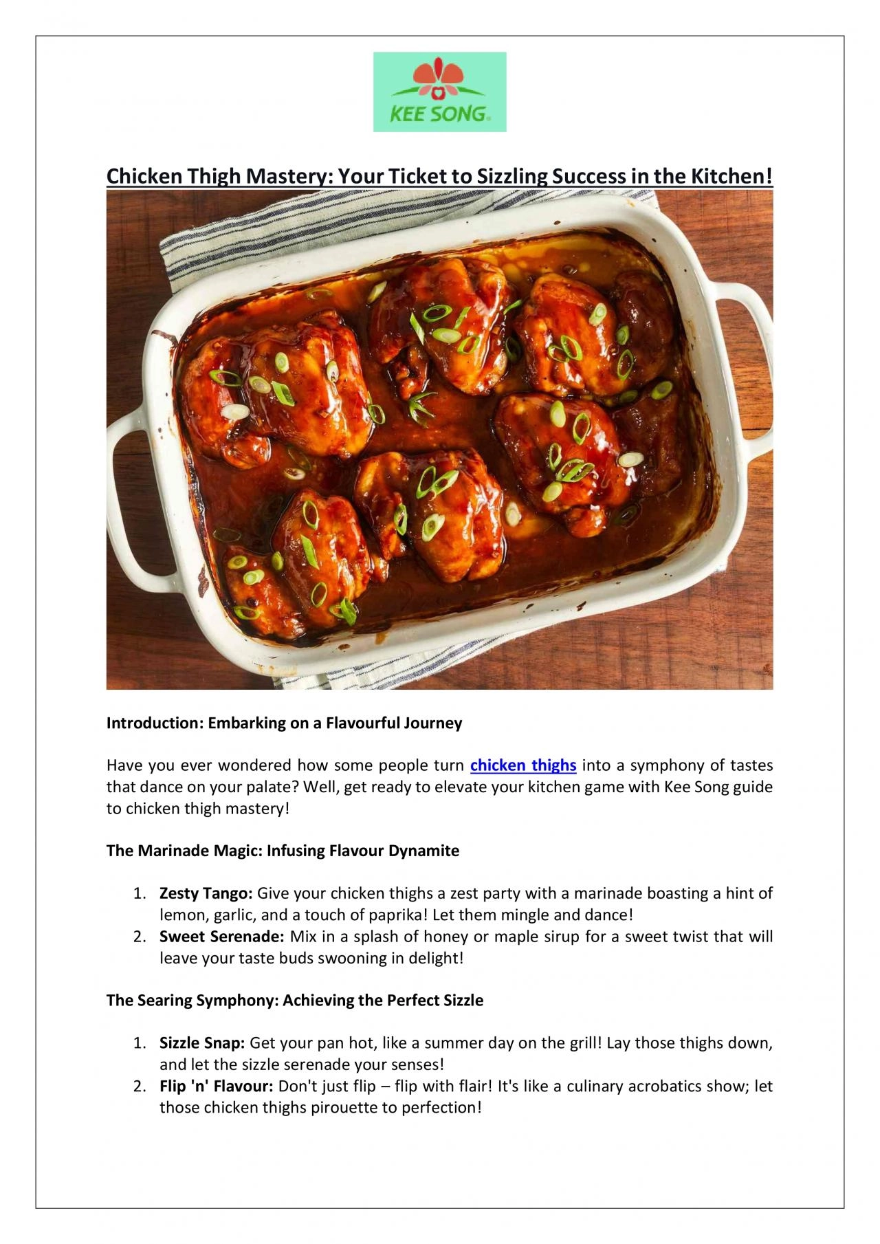 PDF-Buy Fresh Chicken Thighs Online at Kee Song - Delivered to Your Doorstep!