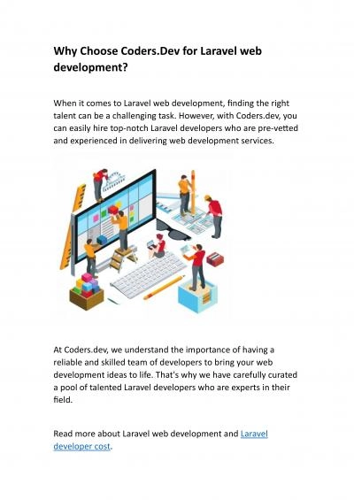 Why Choose Coders.Dev for Laravel web development?