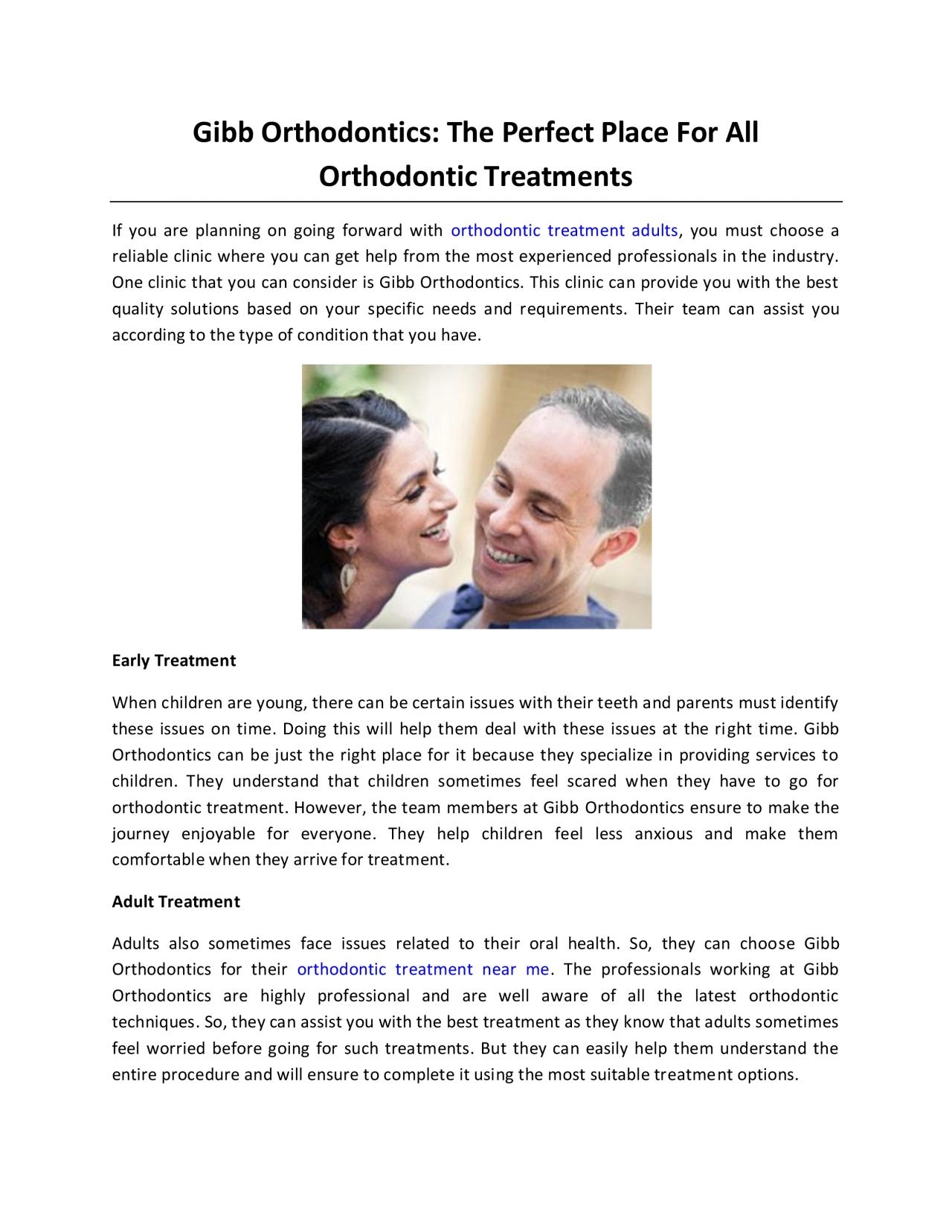 PDF-Gibb Orthodontics: The Perfect Place For All Orthodontic Treatments