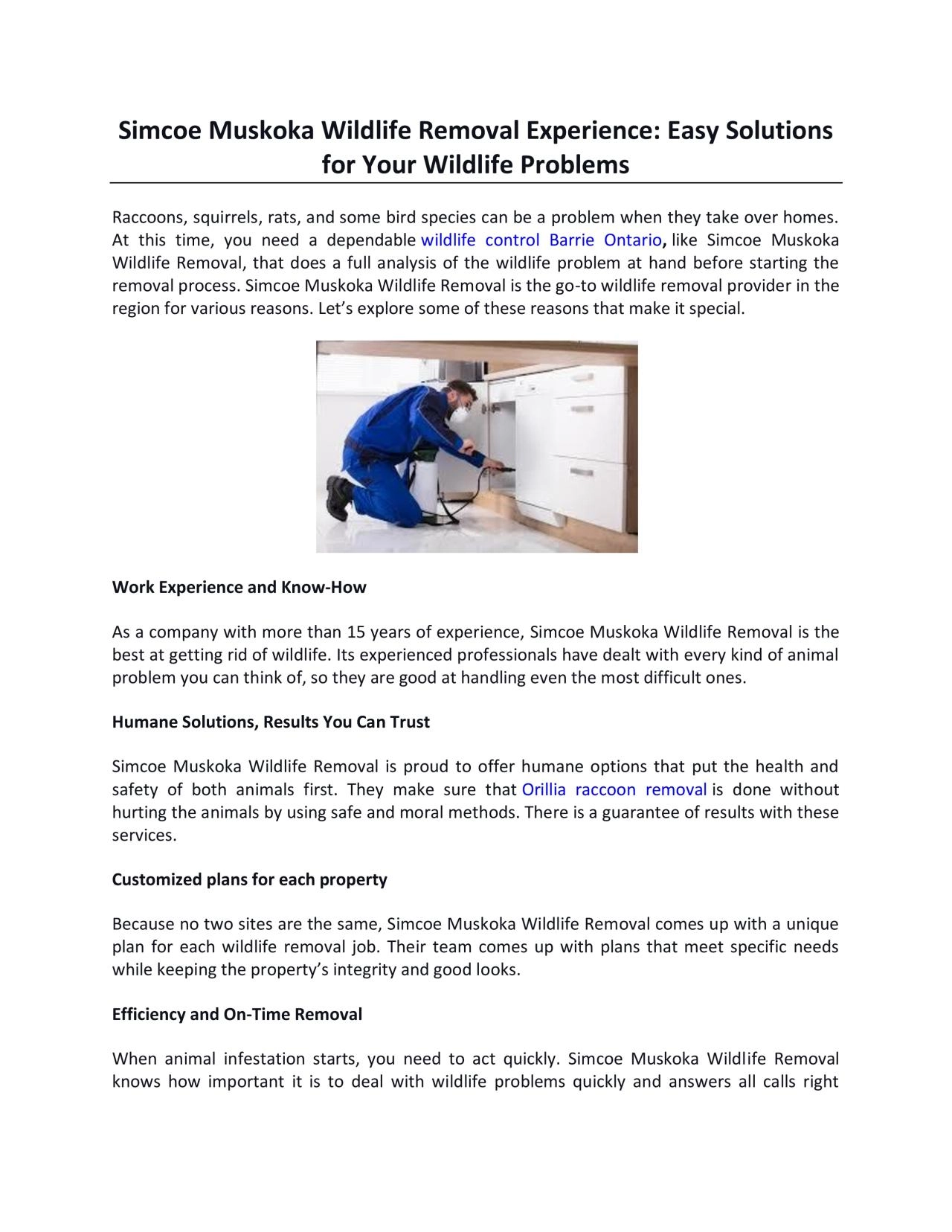 PDF-Simcoe Muskoka Wildlife Removal Experience: Easy Solutions for Your Wildlife Problems