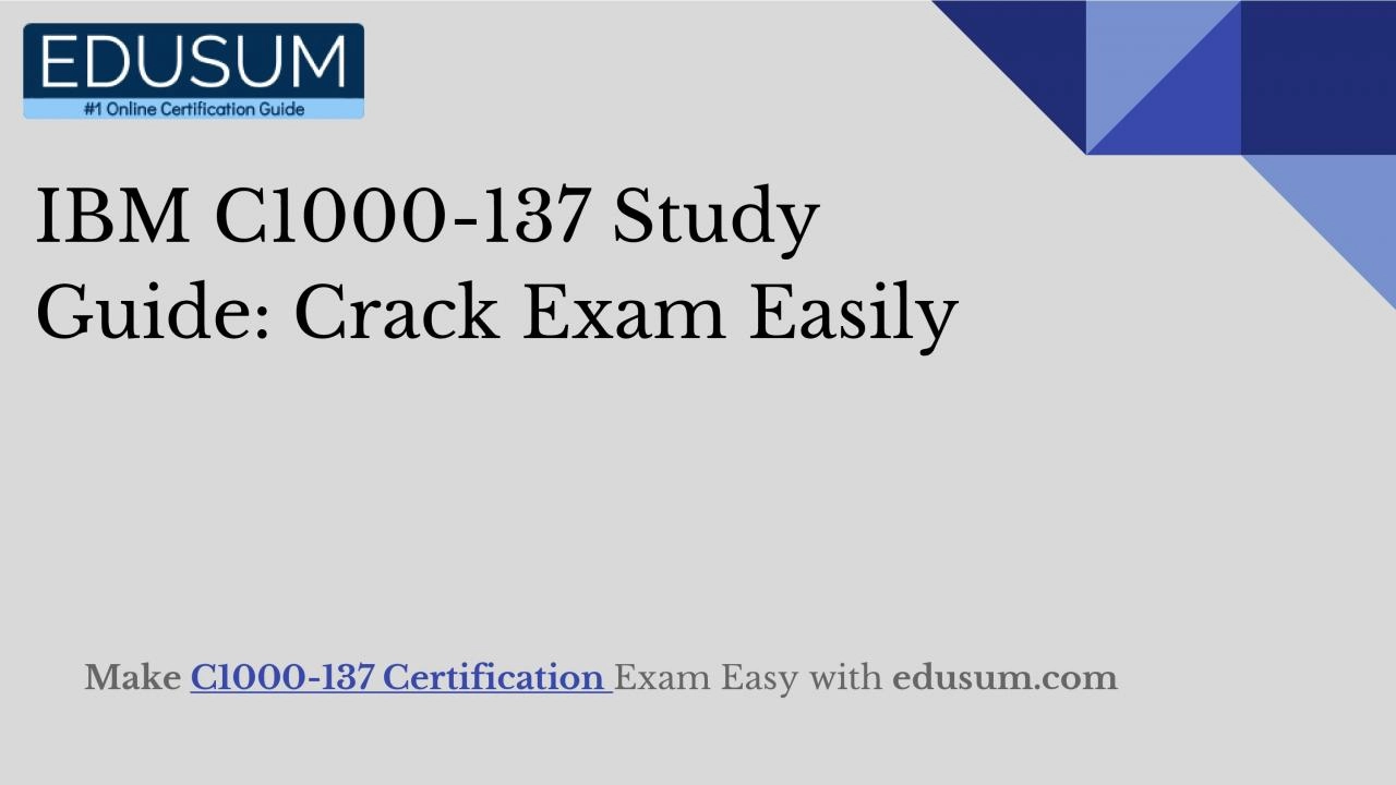 PDF-IBM C1000-137 Study Guide: Crack Exam Easily