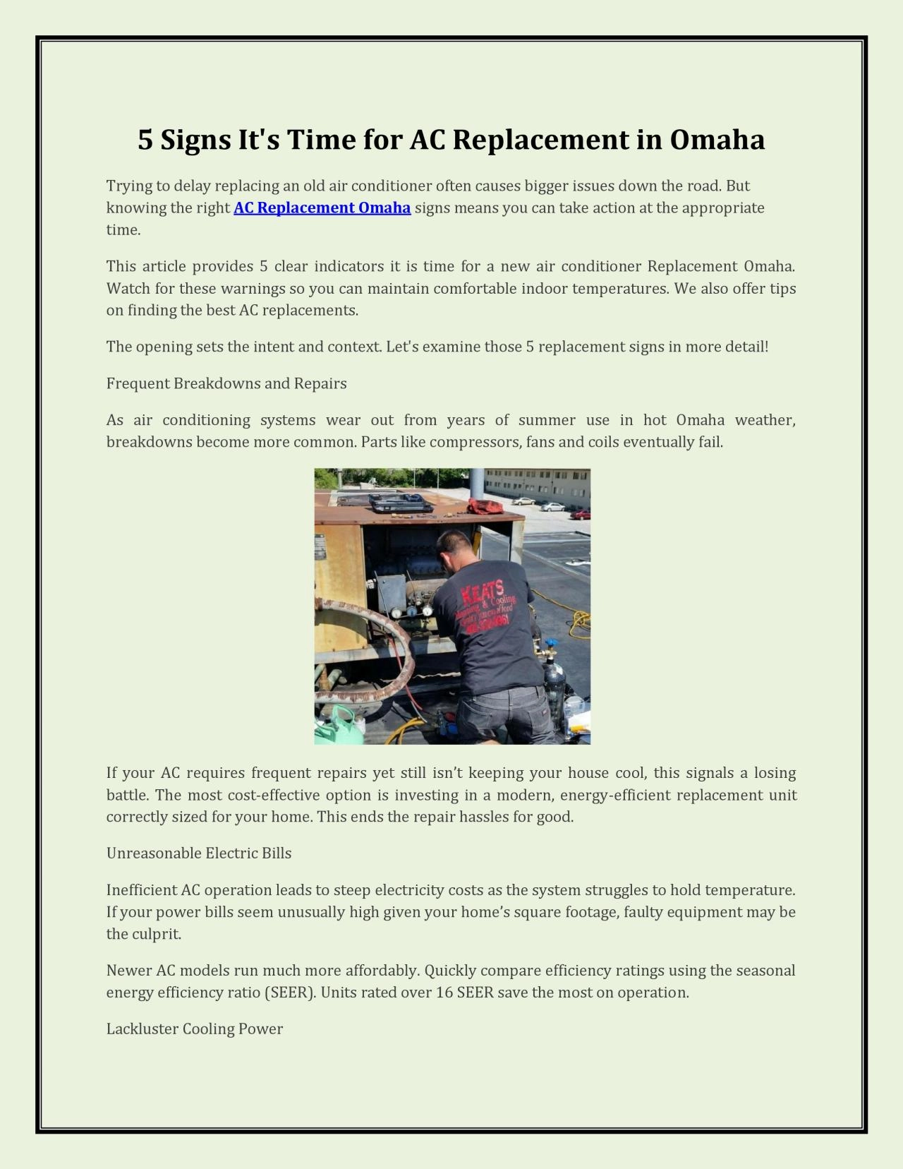 PDF-5 Signs It\'s Time for AC Replacement in Omaha