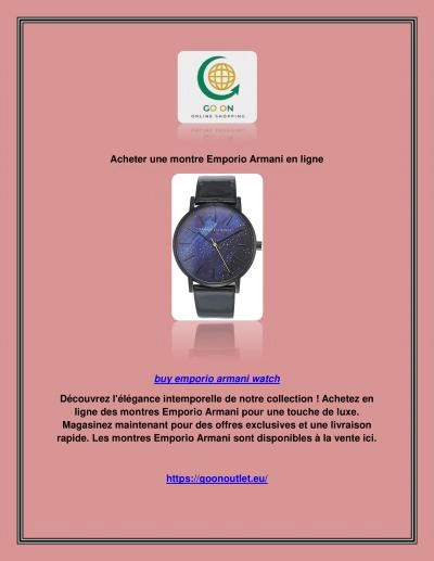Acheter une montre Emporio Armani en ligne