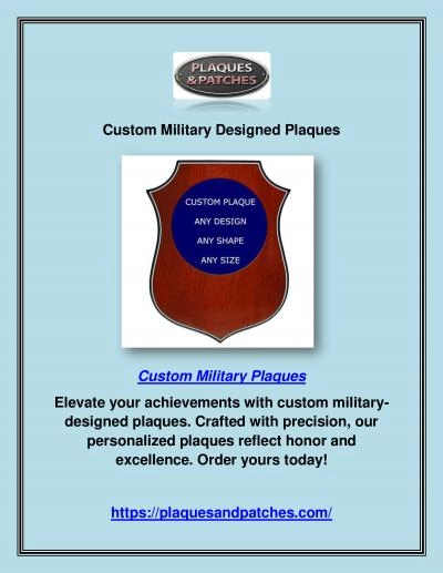 Custom Military Designed Plaques