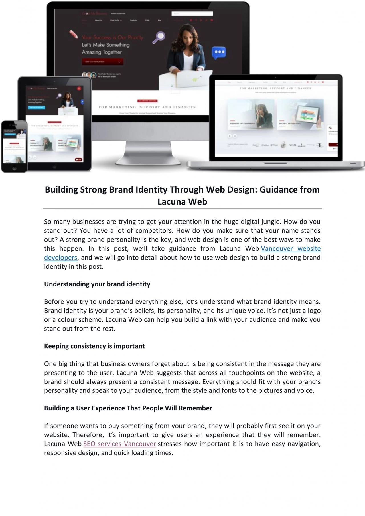 Building Strong Brand Identity Through Web Design: Guidance from Lacuna Web