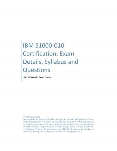 IBM S1000-010 Certification: Exam Details, Syllabus and Questions