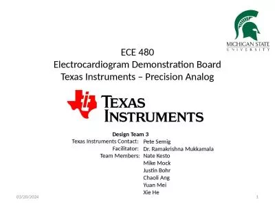 ECE 480 Electrocardiogram Demonstration Board