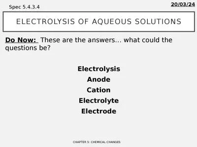 Electrolysis of aqueous solutions