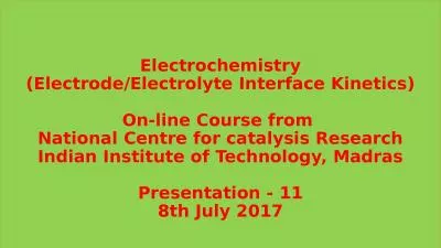 Electrochemistry (Electrode/Electrolyte Interface Kinetics)