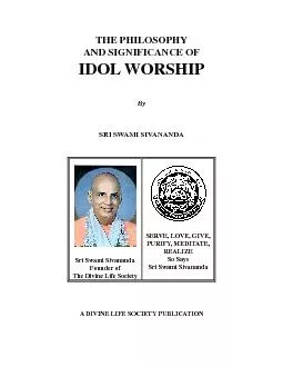 IDOL WORSHIP SRI SWAMI SIVANANDA