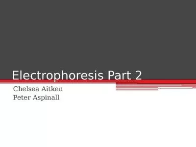 Electrophoresis Part 2 Chelsea Aitken