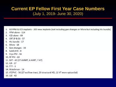Current EP Fellow First Year Case Numbers