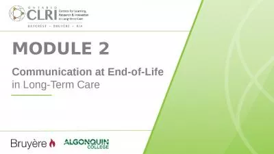 Module 2 Communication at End-of-Life
