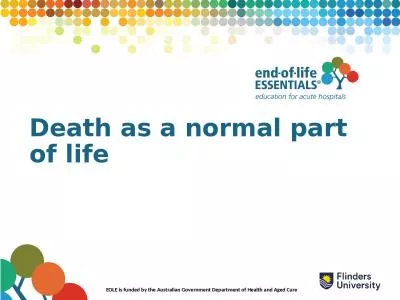 Death as a normal part of life