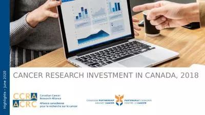 Cancer Research Investment in Canada, 2018