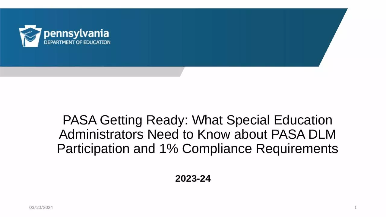 PASA Getting Ready: What Special Education Administrators Need to Know about PASA DLM