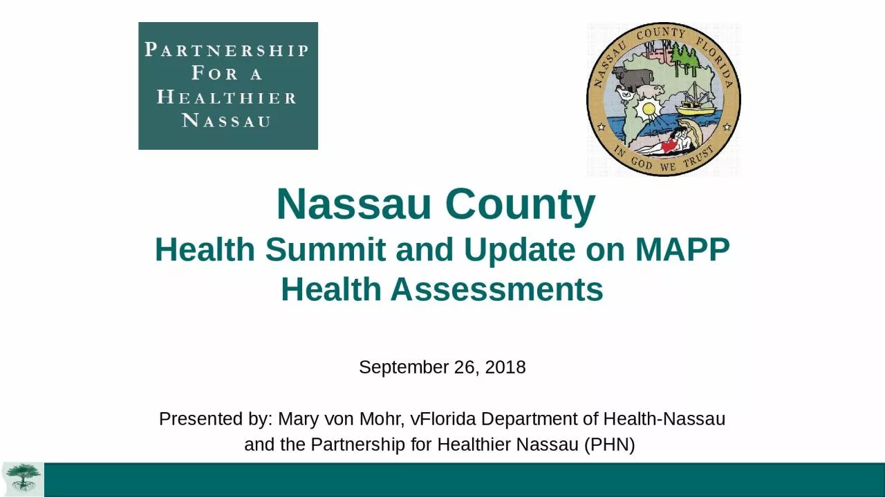 Nassau County  Health Summit and Update on MAPP Health Assessments