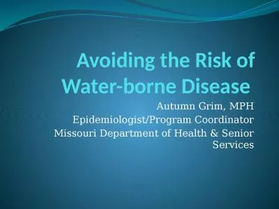 Avoiding the Risk of Water-borne Disease