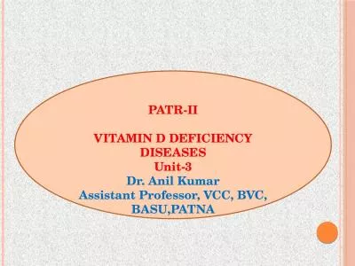 PATR-II VITAMIN D DEFICIENCY DISEASES