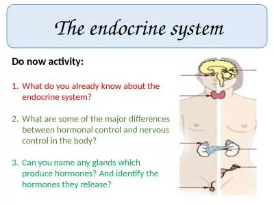 The endocrine system Do now activity: