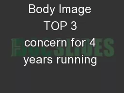 Body Image TOP 3 concern for 4 years running 