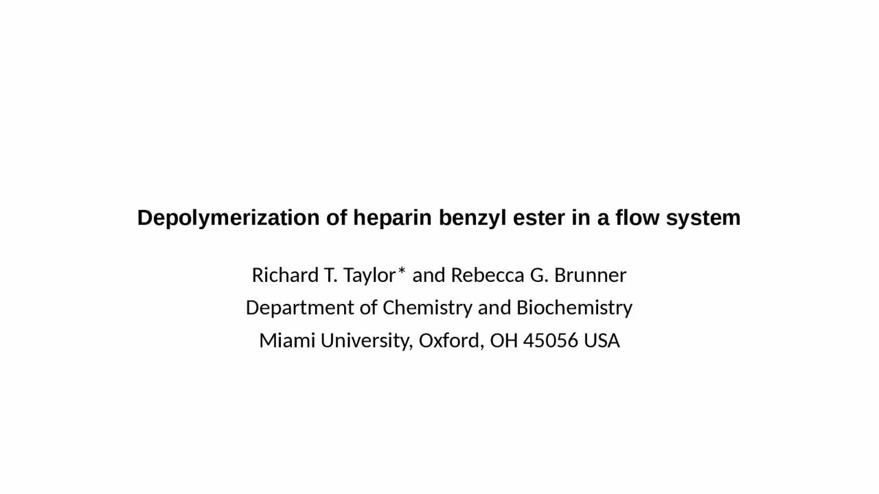 Depolymerization of heparin benzyl ester in a flow system