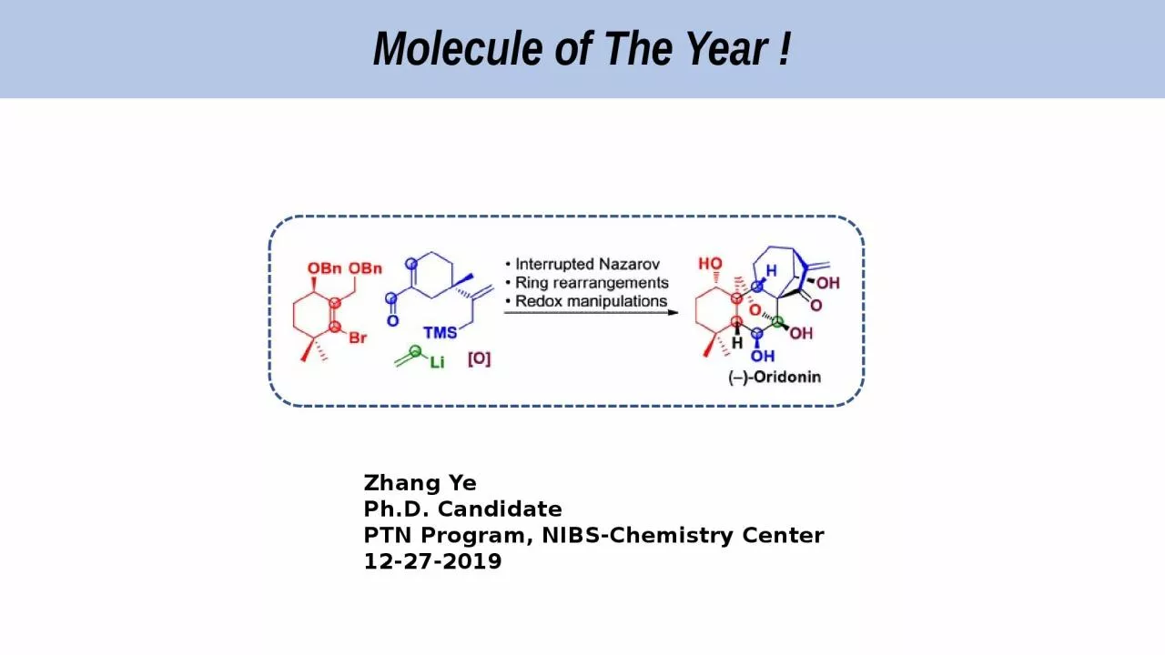 Molecule of The Year ! Zhang