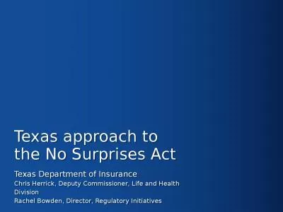 Texas approach to the No Surprises Act