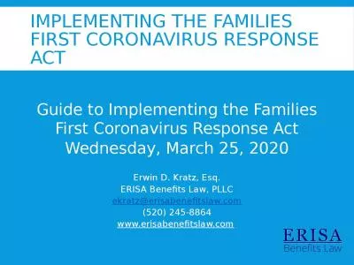 Implementing the Families First Coronavirus Response Act