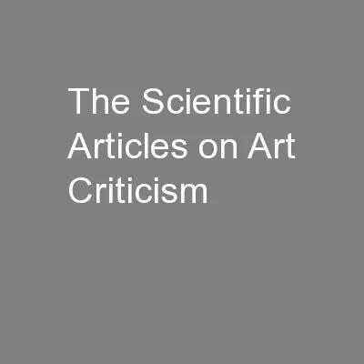 The Scientific Articles on Art Criticism