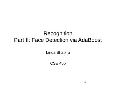 Recognition Part II: Face Detection via