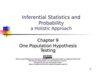 1 Inferential Statistics and Probability