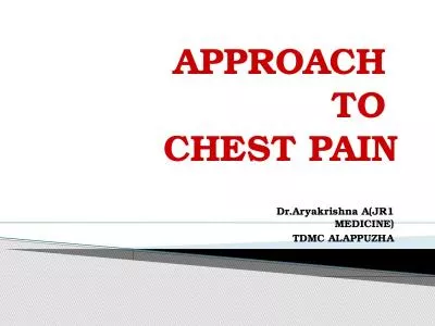 APPROACH  TO  CHEST PAIN