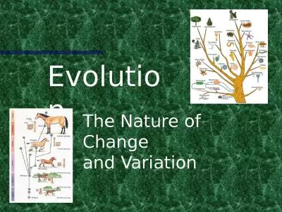 Evolution The Nature of Change