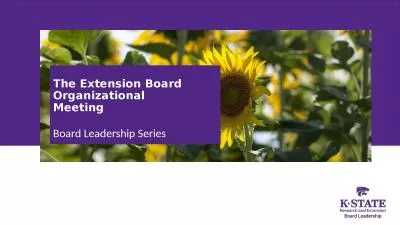 The Extension Board Organizational Meeting