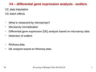 V4 – differential gene expression analysis - outliers