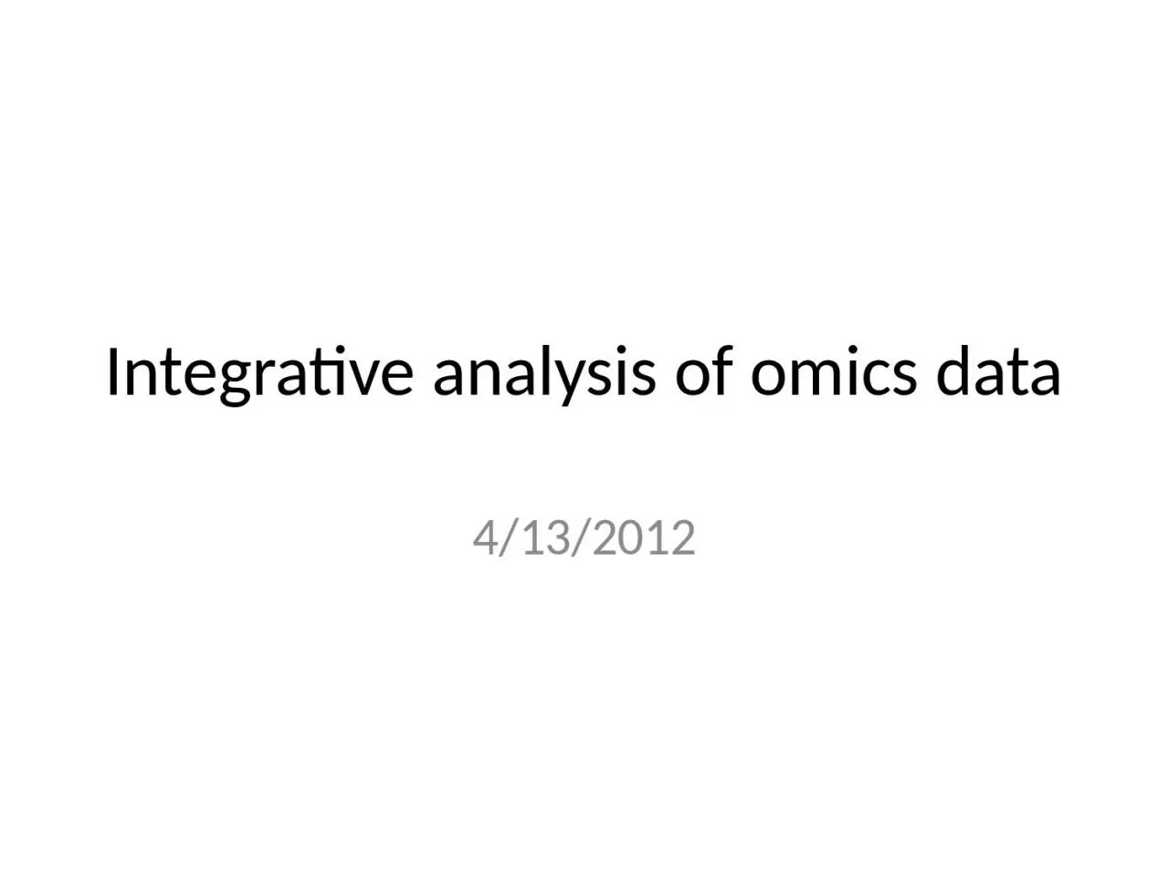 Integrative analysis of