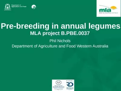 Pre-breeding in annual legumes