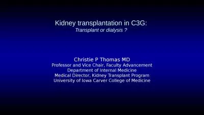 Kidney transplantation in C3G:
