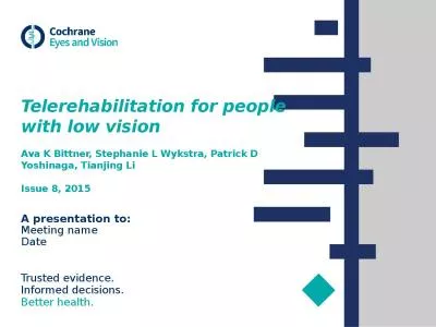 Telerehabilitation  for people with low vision