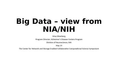 Big Data – view from NIA/NIH
