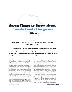     tarting in the early s media coverage of customary African genital surgeries for females