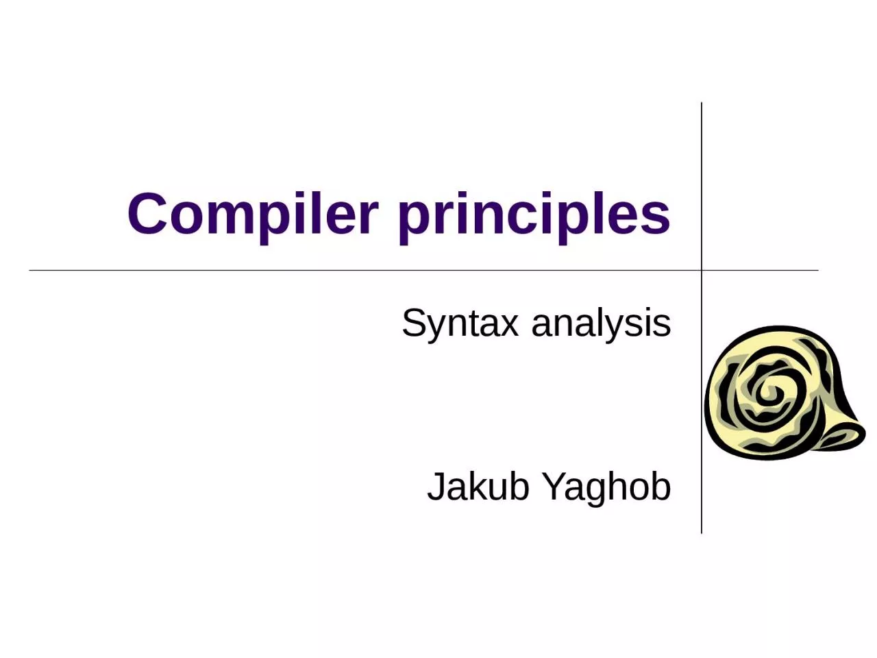 Compiler principles Syntax analysis