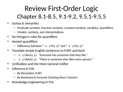 Review First-Order Logic
