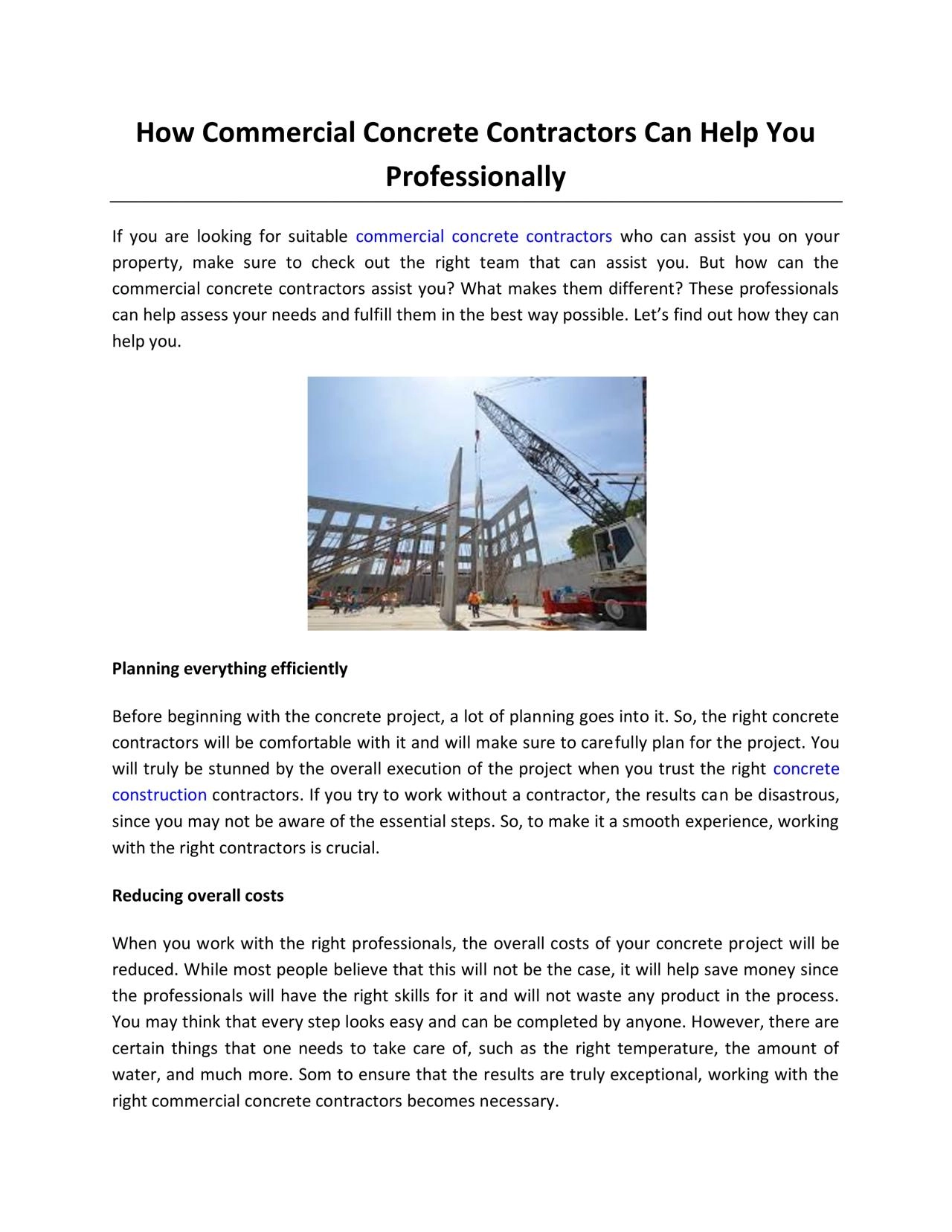 How Commercial Concrete Contractors Can Help You Professionally