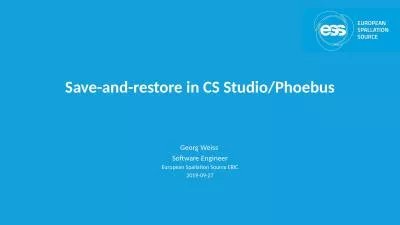 Save-and-restore in CS Studio/Phoebus