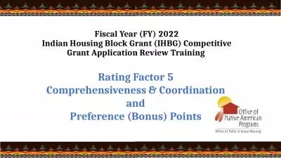 Fiscal Year (FY) 2022  Indian Housing Block Grant (IHBG) Competitive