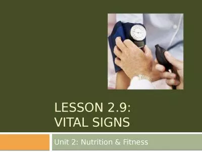 Lesson  2.9: Vital Signs
