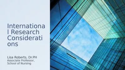 International Research Considerations
